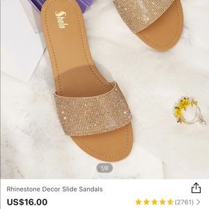 Rhinestone slide sandal